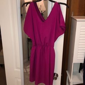 Magenta Sun Dress with Shoulder Cut Outs